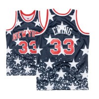 Men's Mitchell & Ness Patrick Ewing New York Knicks #33 The 4th Throwback Navy Swingman Jersey