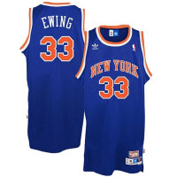 Patrick Ewing New York Knicks #33 Blue Hardwood Classics Throwback Jersey