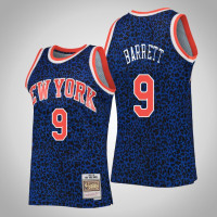 Knicks RJ Barrett Men Wildlife Hardwood Classics Jersey Blue