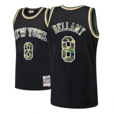 Men's Walt Bellamy Knicks #8 Straight Fire Camo Black Swingman Jersey