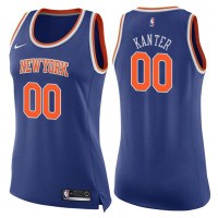 Women 2017-18 Season Enes Kanter New York Knicks #00 Icon Blue Swingman Jersey