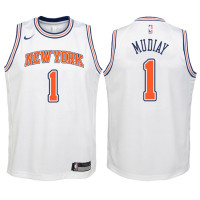 Youth 2017-18 Season Emmanuel Mudiay New York Knicks #1 Statement White Swingman Jersey