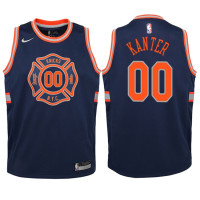 Youth 2017-18 Season Enes Kanter New York Knicks #00 City Edition Navy Swingman Jersey