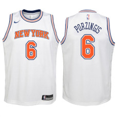 Youth 2017-18 Season Kristaps Porzingis New York Knicks #6 Statement White Swingman Jersey