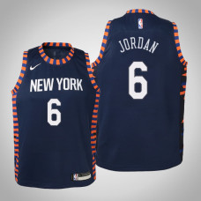 Youth 2018-19 DeAndre Jordan New York Knicks #6 City Edition Navy Jersey