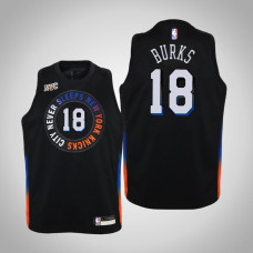 Youth Alec Burks New York Knicks #18 City Black 2021 Season Jersey