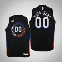 Youth Custom New York Knicks #00 City Black 2021 Season Jersey