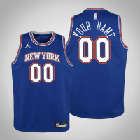 Youth Custom New York Knicks #00 Statement Blue 2021 Season Jersey