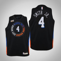 Youth Dennis Smith Jr. New York Knicks #4 City Black 2021 Season Jersey