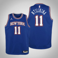 Youth Frank Ntilikina New York Knicks #11 Statement Blue 2021 Season Jersey