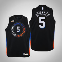 Youth Immanuel Quickley New York Knicks #5 City Black 2021 Season Jersey