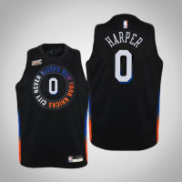 Youth Jared Harper New York Knicks #0 City Black 2021 Season Jersey