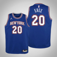Youth Kevin Knox New York Knicks #20 Statement Blue 2021 Season Jersey