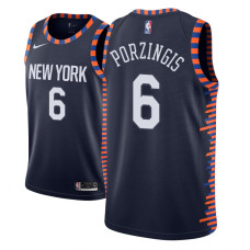 Youth NBA 2018-19 Kristaps Porzingis New York Knicks #6 City Edition Navy Jersey