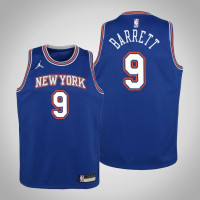 Youth R.J. Barrett New York Knicks #9 Statement Blue 2021 Season Jersey