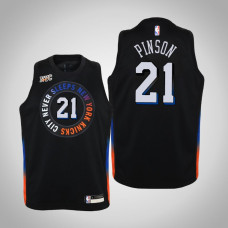 Youth Theo Pinson New York Knicks #21 City Black 2021 Season Jersey